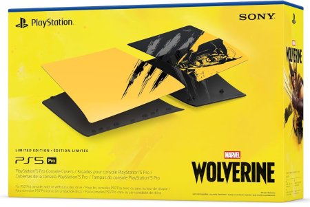 Съемные боковые панели для игровой приставки Sony PlayStation 5 Pro с дисководом/Digital Edition (Marvel's Wolverine Battle Yellow) Оригинал (PS5 Pro)