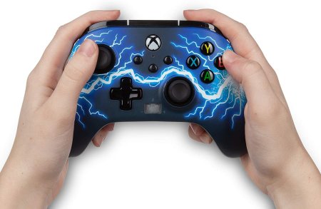 Геймпад проводной PowerA Enhanced Wired Controller for Xbox Series X/S (1521745-02) Arc Lightning (Дуговая молния) Оригинал (Xbox One/Series X/S/PC) 
