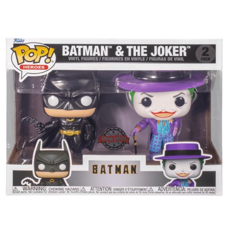 фигурки Набор из двух фигурок Funko POP! Heroes: Джокер и Бэтмен (Joker & Batman (MT) (Exc)) ДиСи: Бэтмен 1989 (DC Batman (1989)) (62480) 9,5 см