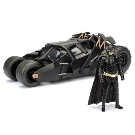 Модель машинки с фигуркой Jada Toys: Бэтмобиль "Темный рыцарь" 2008 (Batmobile Dark Knight 2008) 1:24 + Фигурка Бэтмен (Batman) 7 см (98261) 