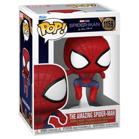 фигурки Фигурка Funko POP! Bobble: Удивительный Человек-паук в прыжке (The Amazing Spider-Man Leaping) Марвел: Человек-паук: Нет пути домой (Spider-Man Finale Suit) ((1159) 67608) 9,5 см