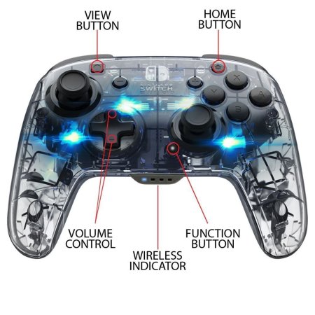 Геймпад беспроводной Afterglow Wireless Deluxe Прозрачный/Черный PDP (Switch/Switch Lite)