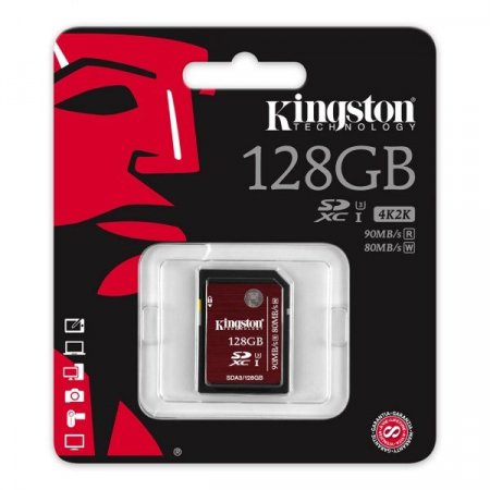 MicroSD 128GB Kingston Class10 UHS-I 45MB/s + SD  (PC) 