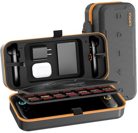 Сумка для аксессуаров и консоли OIVO Carry Case (IV-SW288) Черный/Оранжевый (Black/Orange) (Switch OLED/Switch 2)