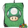 Сумка спортивная с изображением персонажа игр Нинтендо Гриб (зелен.) (Nintendo Gym Bag Mushroom Green) для игровых фанатов