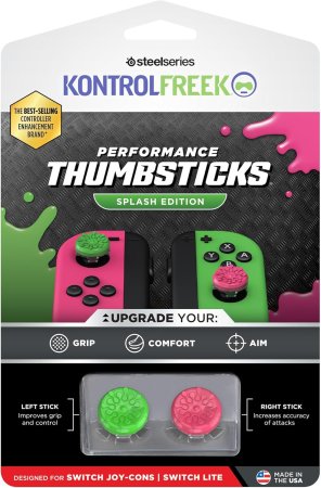 Накладки на стики для контроллеров Joy-Con KontrolFreek Splash Edition Green/Pink (Зеленый/Розовый) |10 (Switch/Switch Lite)