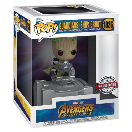 фигурки Фигурка Funko POP! Deluxe Bobble: Грут (Groot (Exc)) Марвел: Мстители: Война бесконечности - Корабль Стражей Галактики (Marvel Avengers: Infinity War - Guardians Ship) ((1026) 63212) 15 см