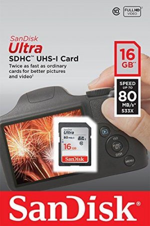 SDXC   16GB Sandisk Class 10 Ultra UHS-I 80MB/s (PC) 