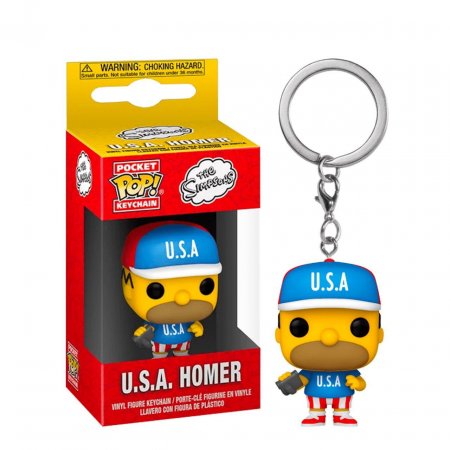   Funko Pocket POP! Keychain:   (USA Homer)  (Simpsons) ((54402) 53761-PDQ)) 4 