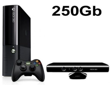Игровая приставка Microsoft Xbox 360 Slim E 250Gb Rus Black + Kinect Сенсор движений USED Б/У