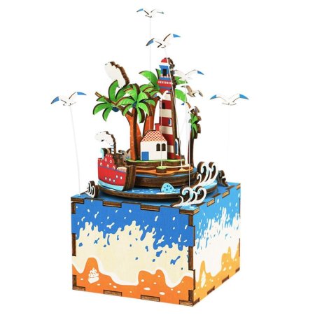 Деревянный 3D пазл музыкальная шкатулка Vocation island