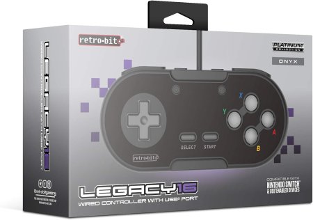 Геймпад проводной Retro-Bit Legacy 16 Wired Controller with USB Port Platinum Collection Classic Black (RB-UNI-2189) (PC/Switch/MAC)
