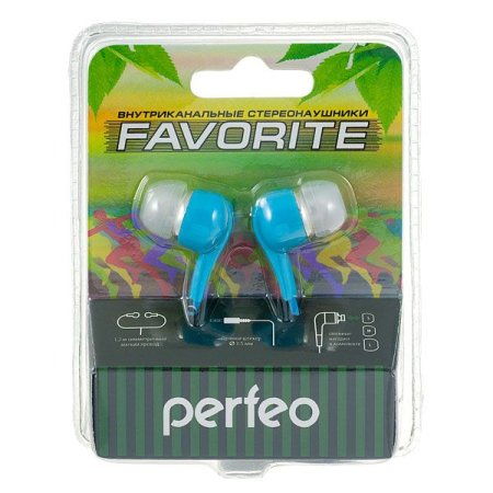 Наушники PERFEO PF-Favorite, голубые (PC) 