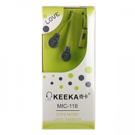 Стерео-гарнитура KEEKA MIC-118, зеленая (PC) 