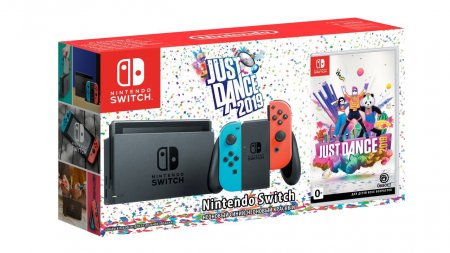   Nintendo Switch Neon Red/Neon Blue (-) +  Just Dance 2019