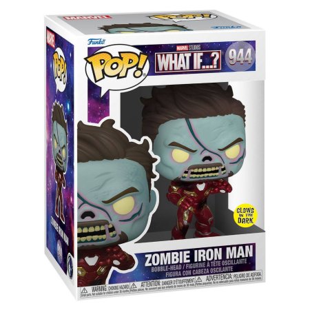 фигурки Фигурка Funko POP! Bobble: Железный человек (Iron Man (GW) (Exc)) Марвел: Что если зомби... (Marvel: What If Zombie) (58178) 9,5 см