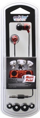 Наушники SmartBuy SBE-2510 Music Point, чёрные/белые (PC) 