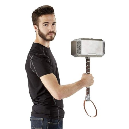 Электронный молот Hasbro: Молот Тора Мьельнир (Thor Mjolnir Hammer) Марвел: Мстители (Marvel: Avengers) (C1881) Реплика 50 см