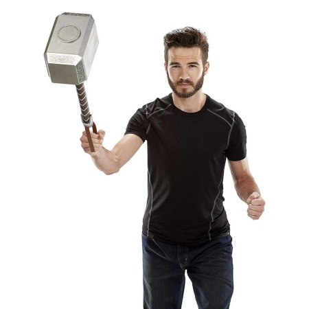 Электронный молот Hasbro: Молот Тора Мьельнир (Thor Mjolnir Hammer) Марвел: Мстители (Marvel: Avengers) (C1881) Реплика 50 см