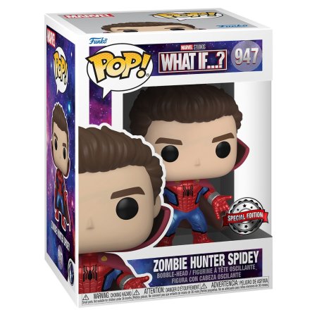 фигурки Фигурка Funko POP! Bobble: Охотник-Паук без маски (Hunter Spidey (Unmasked) (MT) (Exc)) Марвел: Что если зомби... (Marvel: What If Zombie) (58253) 9,5 см