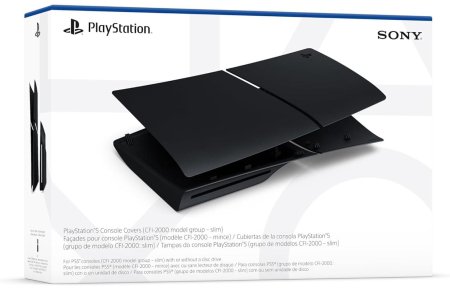 Съемные боковые панели для игровой приставки Sony PlayStation 5 Slim с дисководом Полуночный Черный (Midnight Black) (CFI-ZCS2) (582373) (PS5) Оригинал
