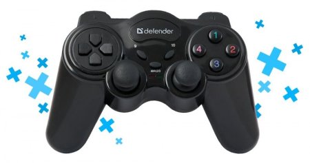 Геймпад беспроводной DEFENDER Game Master Wireless, 2 дж, 10 кн. (PC) 