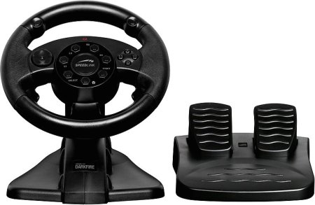 Руль Darkfire Racing Wheel + переходник PS2 to Xbox 360 (Xbox360) 