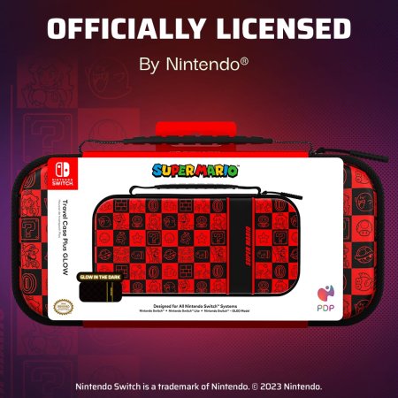 Сумка для аксессуаров и консоли PDP Travel Case Plus Super Mario (Super Icon) (071103) (Slim Size) (Switch/OLED/Lite)