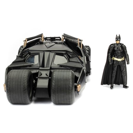 Модель машинки с фигуркой Jada Toys: Бэтмобиль "Темный рыцарь" 2008 (Batmobile Dark Knight 2008) 1:24 + Фигурка Бэтмен (Batman) 7 см (98261) 