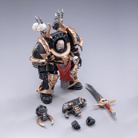Фигурка JoyToy: Хаос Терминатор Брат Гнарл 1:18 (Chaos Terminator Brother Gnarl 1:18) Вархаммер 40K Черный Легион Космодесанта Хаоса (Warhammer 40K Chaos Space Marine Black Legion) (JT2122) 12,7 см Персонажи игр