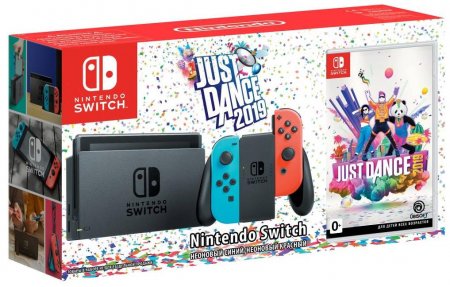   Nintendo Switch Neon Red/Neon Blue (-) +  Just Dance 2019