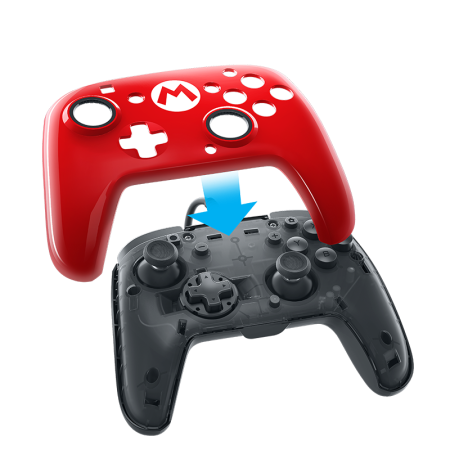 Геймпад проводной Faceoff Deluxe Pro Controller Super Mario Edition Зеленый/Красный (Switch)