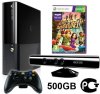 Игровая приставка Microsoft Xbox 360 Slim E 500Gb Rus Black + Kinect Сенсор движений + Сборник Kinect Adventures 5 игр.