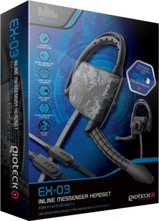 Линейная проводная моногарнитура EX-03 (EX-03 Inline Messenger Headset Gioteck) (PS4)
