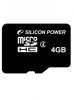 MicroSD Карта памяти 4GB Silicon Power Class 10 + SD адаптер (PC) 