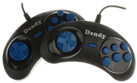 Геймпад проводной 8 bit Dendy форма Sega 9 Pin (08-JS) Черный 2 шт (8 bit) для 8 bit, Денди (Dendy)