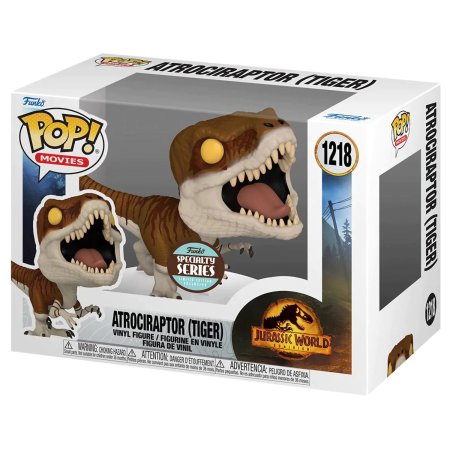 фигурки Фигурка Funko POP! Movies: Атроцираптор Тигр (Atrociraptor (Tiger) SS (Exc)) Мир Юрского периода: Господство (Jurassic World Dominion) ((1218) 55292) 9,5 см