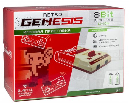   8 bit Retro Genesis Wireless Li-ion (300  1) + 300   + 2    ()  8 bit,  (Dendy)