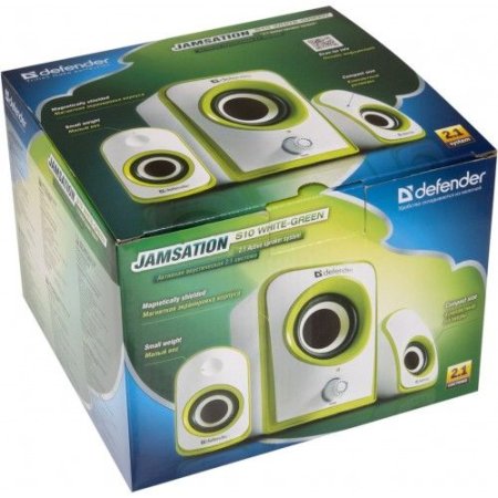 Активная система DEFENDER, 2.1, JamSation S10, белая/оранжевая (PC) 