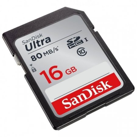 SDXC   16GB Sandisk Class 10 Ultra UHS-I 80MB/s (PC) 
