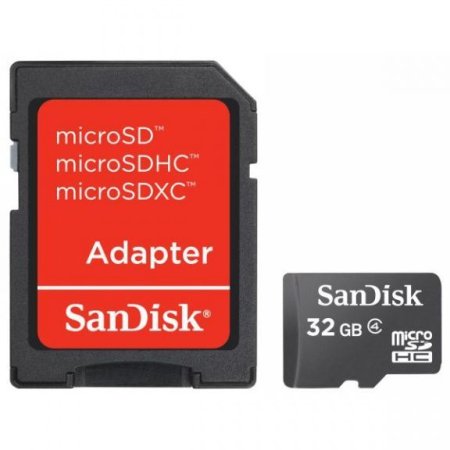 MicroSD Карта памяти 32GB SanDisk Class 4 + SD адаптер (PC)