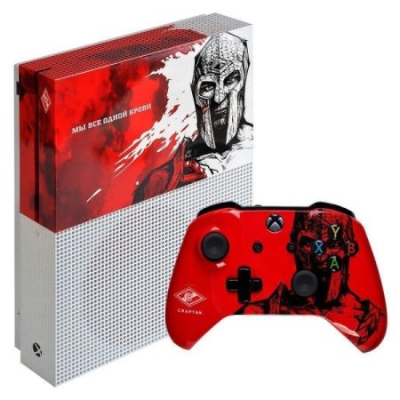 Игровая приставка Microsoft Xbox One S 500Gb Rus (Кастомизированная) «Спартак Гладиатор» 