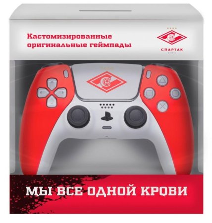 Геймпад беспроводной (кастомизированный) Sony DualSense Wireless Controller («Спартак. Красно-белый») Оригинал RAINBO (PS5)