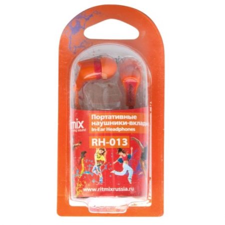 Наушники RITMIX RH-013, оранжевые/красные (PC) 