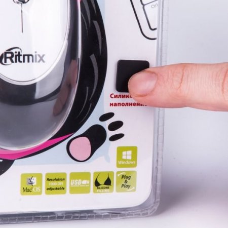 Мышь беспроводная RITMIX RMW-250 Antistress, синяя (PC) 