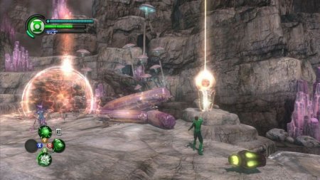 Green Lantern: Rise of the Manhunters (Зелёный Фонарь) (с поддержкой 3D) (Xbox 360) USED Б/У