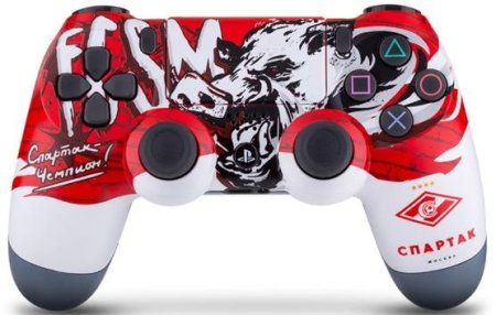 Геймпад беспроводной (кастомизированный) Sony DualShock 4 Wireless Controller (FC Spartak) ФК Спартак «Спартак-Чемпион» RAINBO (PS4)