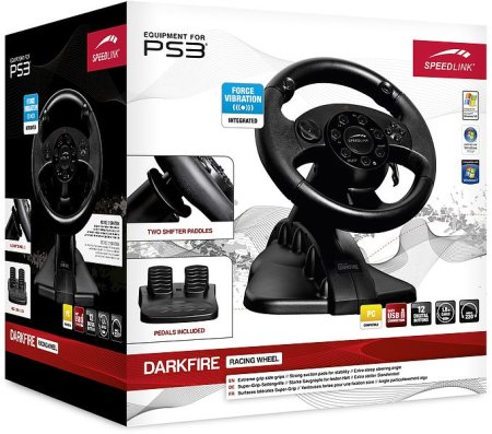 Руль Darkfire Racing Wheel + переходник PS2 to Xbox 360 (Xbox360) 