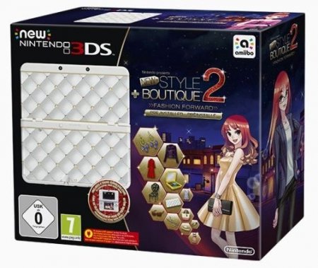     New Nintendo 3DS White () +  New Style Boutique 2 +   Nintendo 3DS