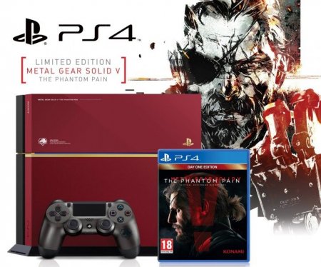   Sony PlayStation 4 500Gb Eur  MGS Limited Edition +  Metal Gear Solid 5 (V) The Phantom Pain (PS4) 